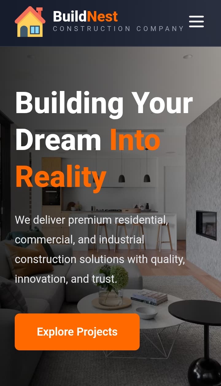 BuildNest – Modern Construction Company Website