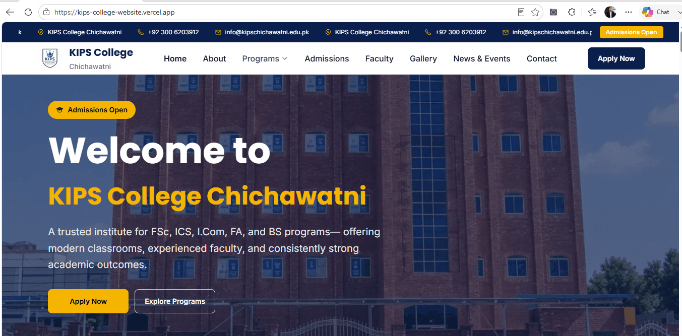 KIPS College Chichawatni – College Website