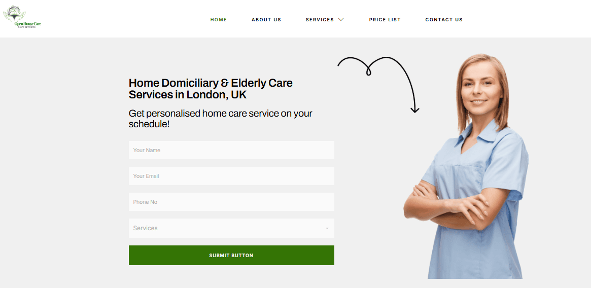 Open House Care – Healthcare & Domiciliary Care Website